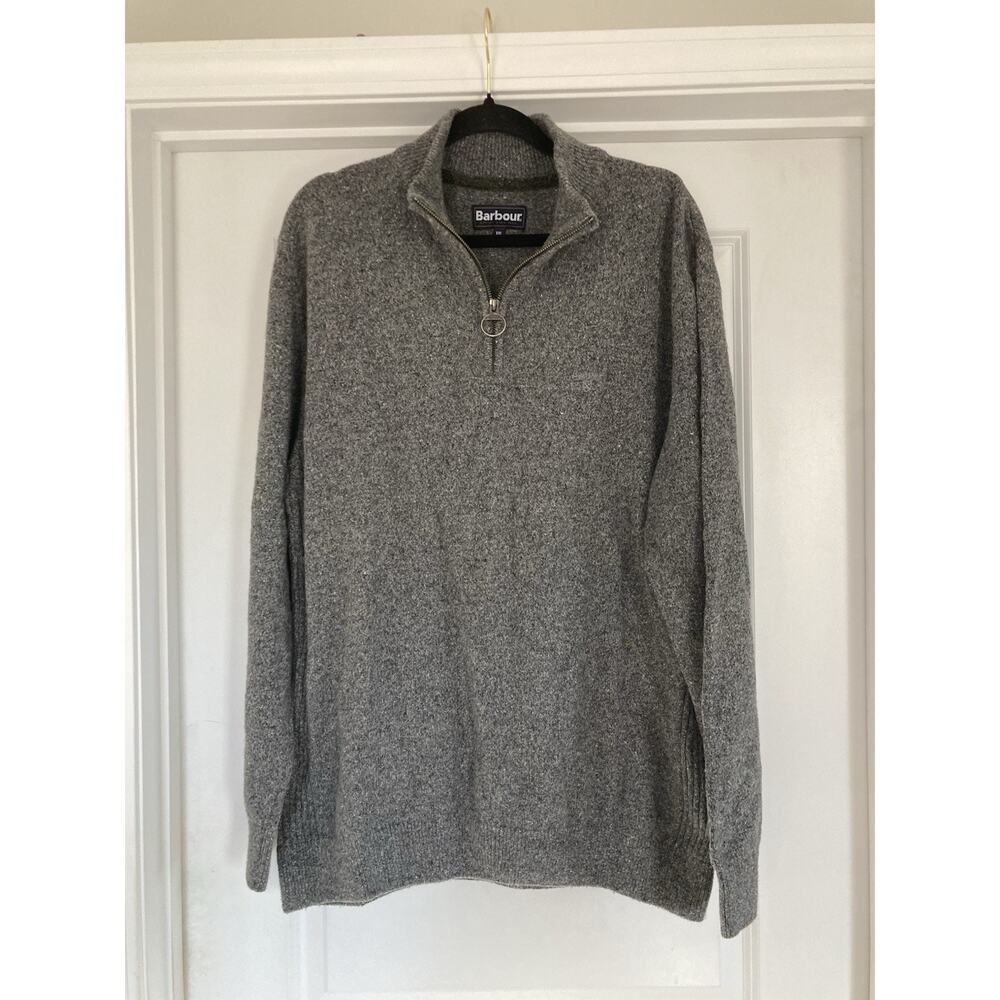 Barbour Essential Tisbury Quarter Zip Wool Silk Jumper Sweater Men’s XXL Preppy